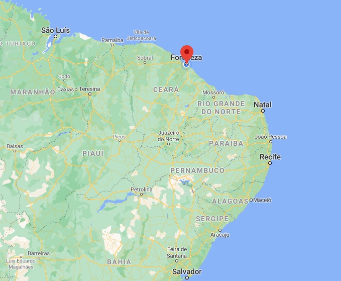 mapa do brasil mostrando o estado do Ceará