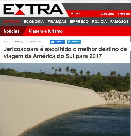 Jericoacoara é escolhido o melhor destino de viagem da América do Sul para 2017