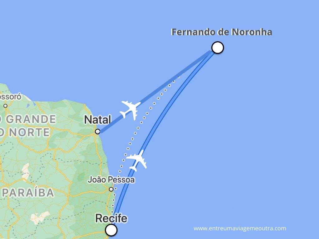 Como chegar em Fernando de Noronha. Saindo de Natal ou Recife para Fernando de Noronha.